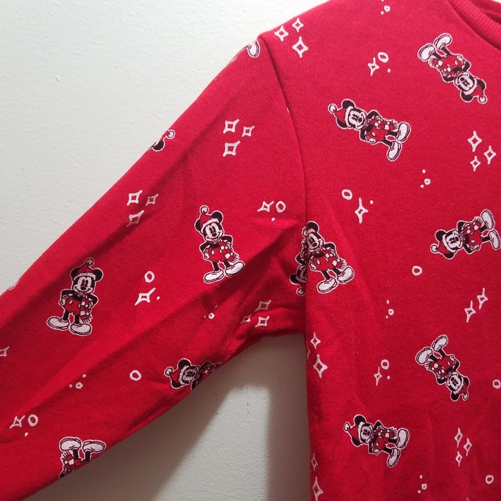Disney Santa Mickey Mouse Red Kids XL 16 Sweatshirt Christmas Holiday Festive